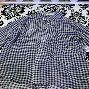 Checkered button-down shirt